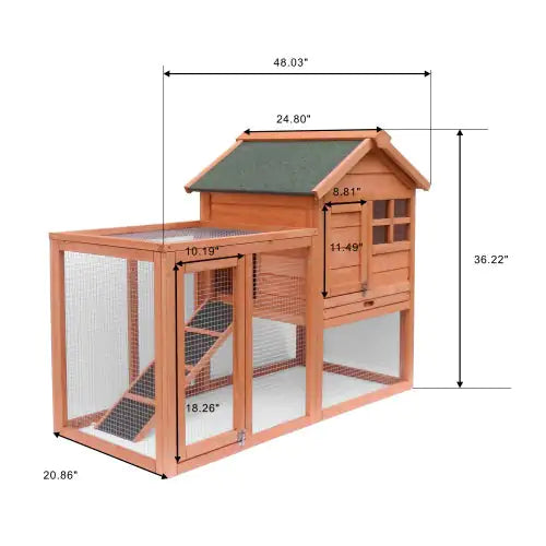 Simple Setup Wood Rabbit Hutch