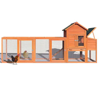 Spacious Wooden Chicken Coop with Nest Box