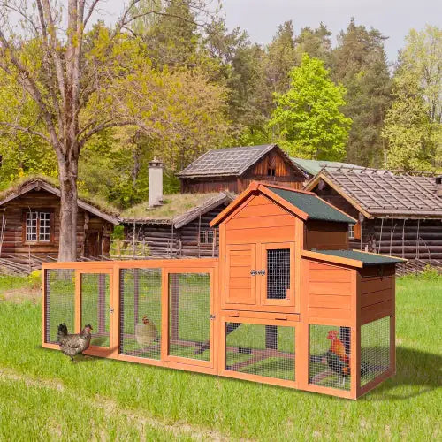 Spacious Wooden Chicken Coop with Nest Box