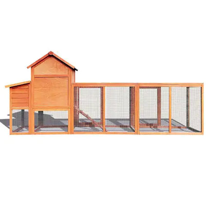 Spacious Wooden Chicken Coop with Nest Box