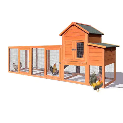 Spacious Wooden Chicken Coop with Nest Box